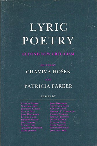 Imagen de archivo de Lyric Poetry : Beyond New Criticism a la venta por Better World Books