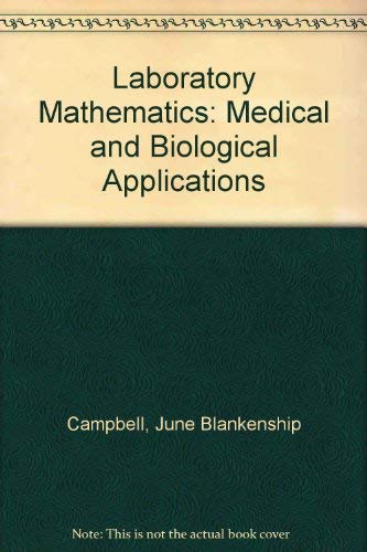 Beispielbild fr Laboratory Mathematics : Medical and Biological Applications zum Verkauf von Better World Books