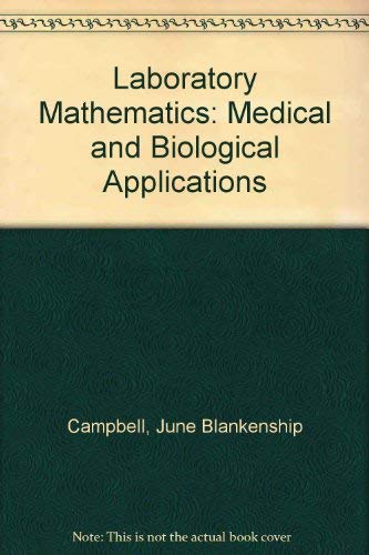 Imagen de archivo de Laboratory mathematics: Medical and biological applications a la venta por Irish Booksellers