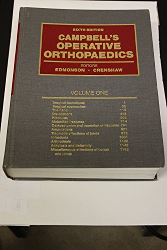 Beispielbild fr Campbell's Operative Orthopaedics zum Verkauf von Better World Books