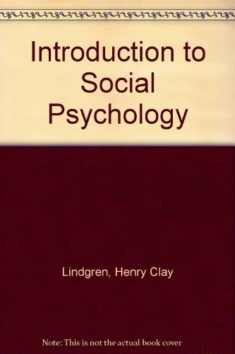 Beispielbild fr An Introduction to Social Psychology zum Verkauf von Anybook.com