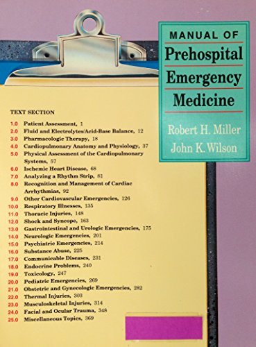 9780801657917: Manual of Prehospital Emergency Medicine