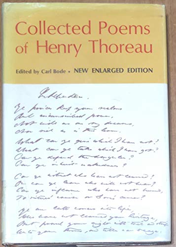 Beispielbild fr Collected Poems of Henry Thoreau zum Verkauf von A Squared Books (Don Dewhirst)