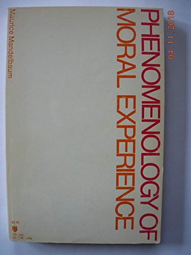 Stock image for Phenomenology of Moral Experience (Johns Hopkins Paperback) for sale by Isle of Books