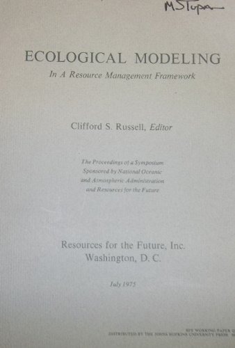 Imagen de archivo de Ecological Modeling : In a Resource Management Framework a la venta por Better World Books