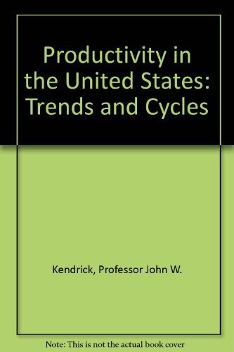 Beispielbild fr Productivity in the United States : Trends and Cycles zum Verkauf von Better World Books