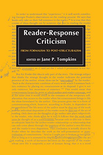 Stock image for Reader-Response Criticism: From Formalism to Post-Structuralism for sale by Gulf Coast Books