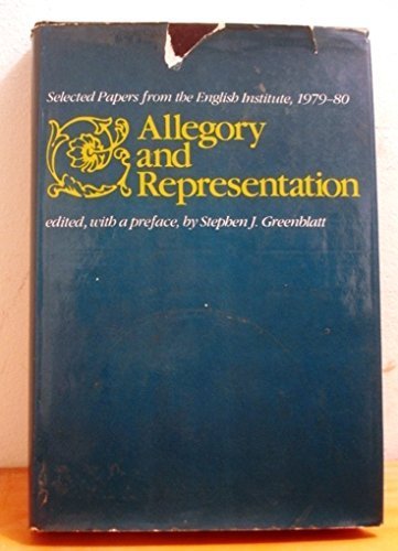 Stock image for Allegory and Representation : Selected Papers from the English Institute, 1979-80 for sale by Better World Books: West