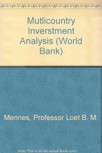 Beispielbild fr Multicountry Investment Analysis zum Verkauf von Better World Books