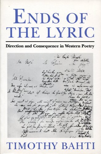 9780801851933: Ends of the Lyric: Direction and Consequence in Western Poetry