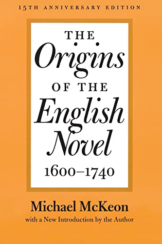 Stock image for The Origins of the English Novel, 1600-1740 for sale by Better World Books