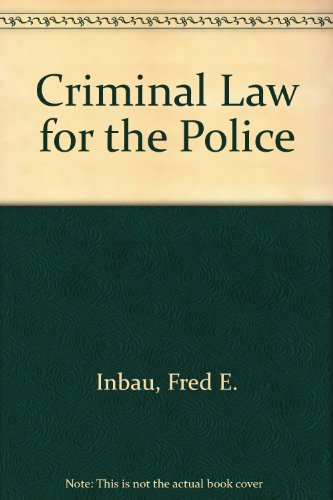 Stock image for Criminal Law for the Police for sale by HPB-Red