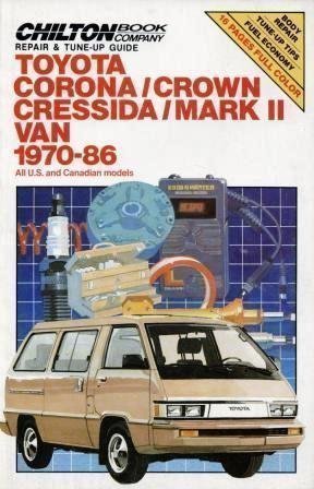 Beispielbild fr Chilton's Repair and Tune-Up Guide Toyota Corona/Crown, Cressida/Mark II Van 1970-86: And U.S. and Canadian Models zum Verkauf von Booketeria Inc.