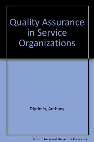 Stock image for Quality Assurance in Service Organization for sale by Better World Books