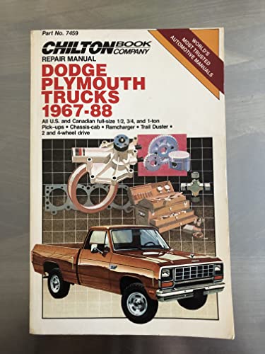 9780801978449: Dodge/Plymouth Trucks 1967-88 Repair Manual (Chilton model specific automotive repair manuals)