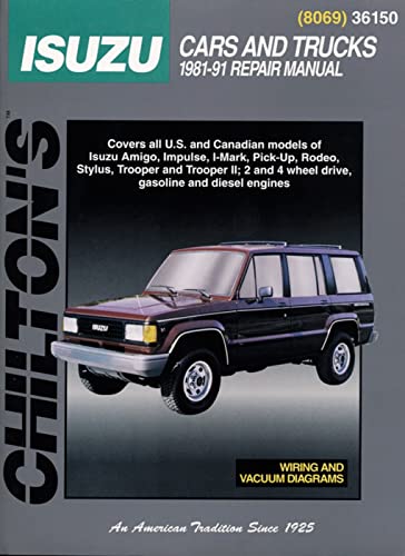 Stock image for Chilton's Isuzu Cars and Trucks 1981-91 Repair Manual (Chilton's Total Car Care Repair Manual) for sale by HPB-Red