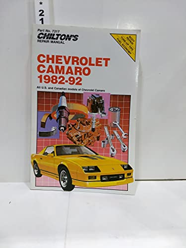 Stock image for Chilton's Repair Manual Chevrolet Camaro 1982-92: All U.S. and Canadian Models of Chevrolet Camaro for sale by Revaluation Books