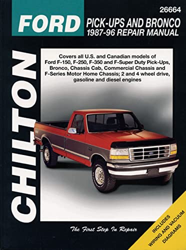 Stock image for Chilton's Ford Pick-Ups and Bronco 1987-96 Repair Manual (Chilton's Total Car Care Repair Manual) for sale by 3rd St. Books