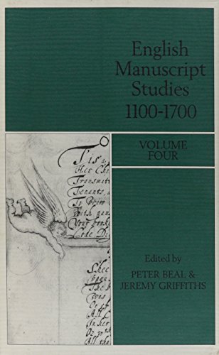 Beispielbild fr English Manuscript Studies 1100-1700: Volume 4 zum Verkauf von Hennessey + Ingalls