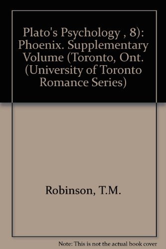 9780802006356: Plato's Psychology: Phoenix. Supplementary Volume (Toronto, Ont.