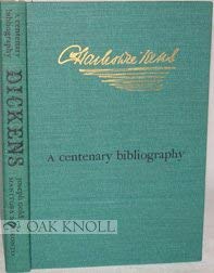 Beispielbild fr The Stature of Dickens: A Centenary Bibliography zum Verkauf von Bingo Used Books