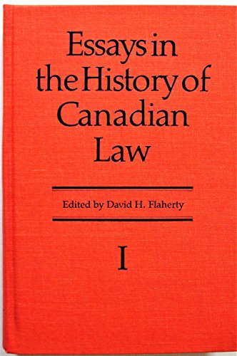 Stock image for Essays in the History of Canadian Law, Volume 1(Publications of the Osgoode Society) for sale by Benjamin Books
