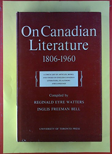 9780802051660: On Canadian Literature a Check