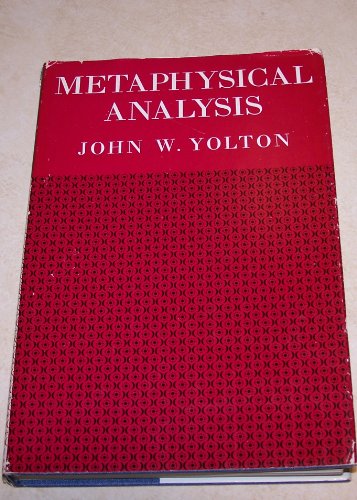 Imagen de archivo de Metaphysical Analysis a la venta por Better World Books