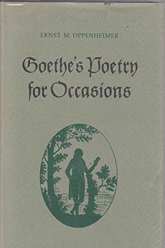 Beispielbild fr Goethe's Occasional Poetry zum Verkauf von Better World Books
