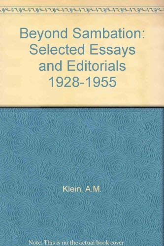 Stock image for Beyond Sambation: Selected Essays and Editorials 1928-1955 for sale by Benjamin Books