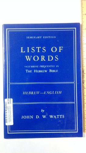 9780802812148: Lists of Words Occurring Frequently in the Hebrew Bible