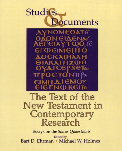 The Text of the New Testament in Contemporary Research - Essays on the Status Quaestionis.: Studi...