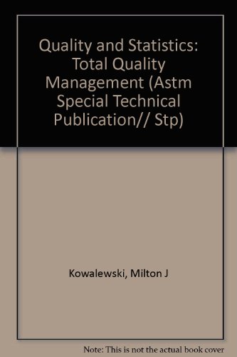 Immagine dell'editore per Quality and Statistics: Total Quality Management (Astm Special Technical Publication) venduto da Phatpocket Limited