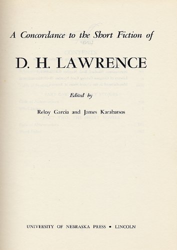 A Concordance to the Short Fiction of D. H. Lawrence