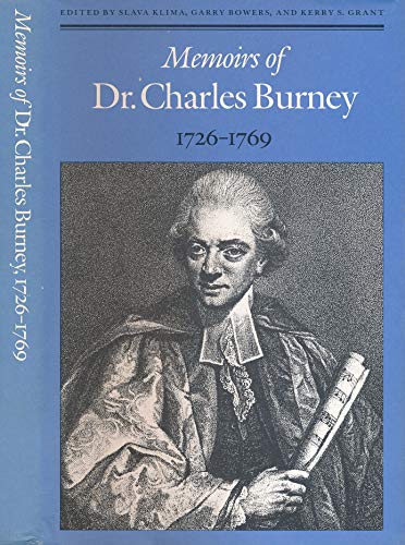 Beispielbild fr MEMOIRS OF DR. CHARLES BURNEY 1726-1769 zum Verkauf von Melanie Nelson Books