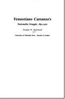 Beispielbild fr Venustiano Carranza's Nationalist Struggle, 1893-1920 zum Verkauf von Books From California
