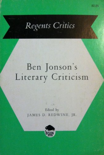 Beispielbild fr Ben Jonson's Literary Criticism zum Verkauf von Nighttown Books
