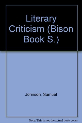 9780803254671: Literary Criticism (Bison Book)