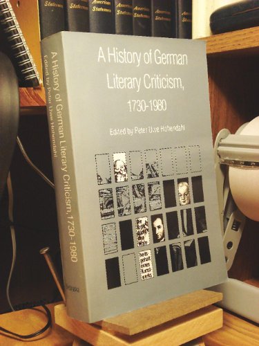 Beispielbild fr A History of German literary criticism, 1730-1980. zum Verkauf von Kloof Booksellers & Scientia Verlag