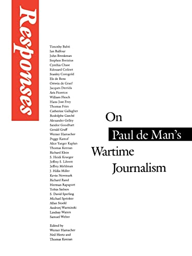 9780803272439: Responses: On Paul de Man's Wartime Journalism