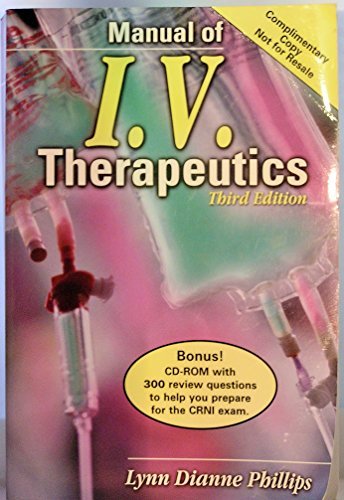 Manual of I. V. Therapeutics (9780803608726) by Phillips, Lynn Dianne