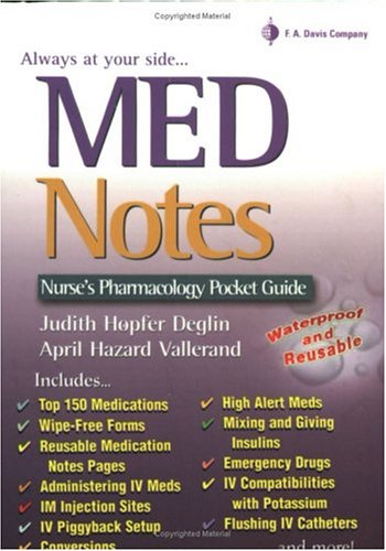 Imagen de archivo de MedNotes: Nurse's Pharmacology Pocket Guide a la venta por BooksRun