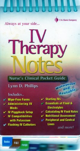 Beispielbild fr IV Therapy Notes: Nurse's Clinical Pocket Guide zum Verkauf von BooksRun