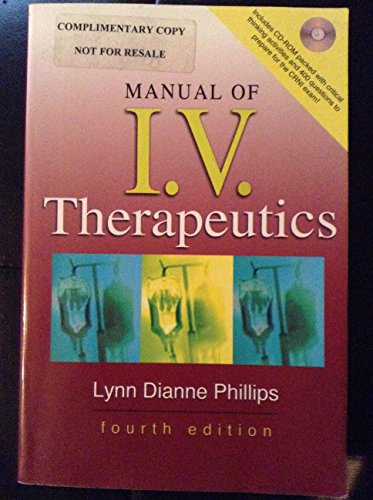 Beispielbild fr Manual of I. V. Therapeutics - Teacher's Edition zum Verkauf von HPB-Red