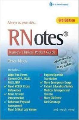 Rnotes: Nurse's Clinical Pocket Guide - for Pda (9780803613850) by Myers, Ehren