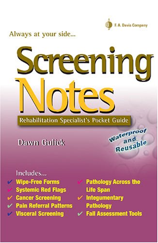 Stock image for Screening Notes: Rehabilitation Specialist's Pocket Guide for sale by HPB Inc.