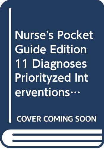 9780803618589: Nurse's Pocket Guide Edition 11 Diagnoses Priorityzed Interventions and Rationales by Doenges Moorhouse Murr (2008) Paperback