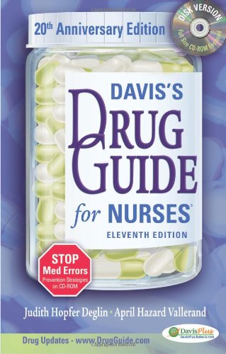Imagen de archivo de Davis's Drug Guide for Nurses a la venta por Better World Books