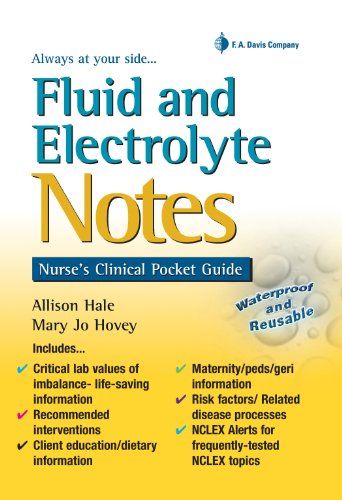Beispielbild fr Fluid and Electrolyte Notes: Nurse's Clinical Pocket Guide (Davis's Notes) zum Verkauf von A1AMedia
