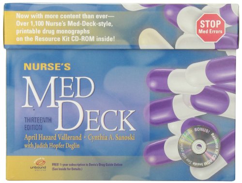 Imagen de archivo de Nurse's Med Deck + Resource Kit CD-ROM a la venta por PAPER CAVALIER US